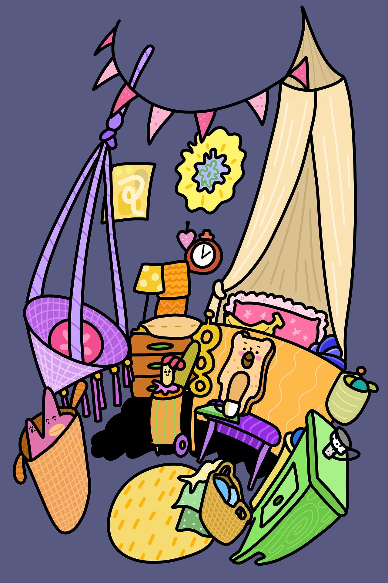 商业插画 | 《慢生活》（图ZMjg2NDU3NTgw） - 商业插画 - 站酷设计师Arie7cHi_原创素材 - 站酷ZCOOL