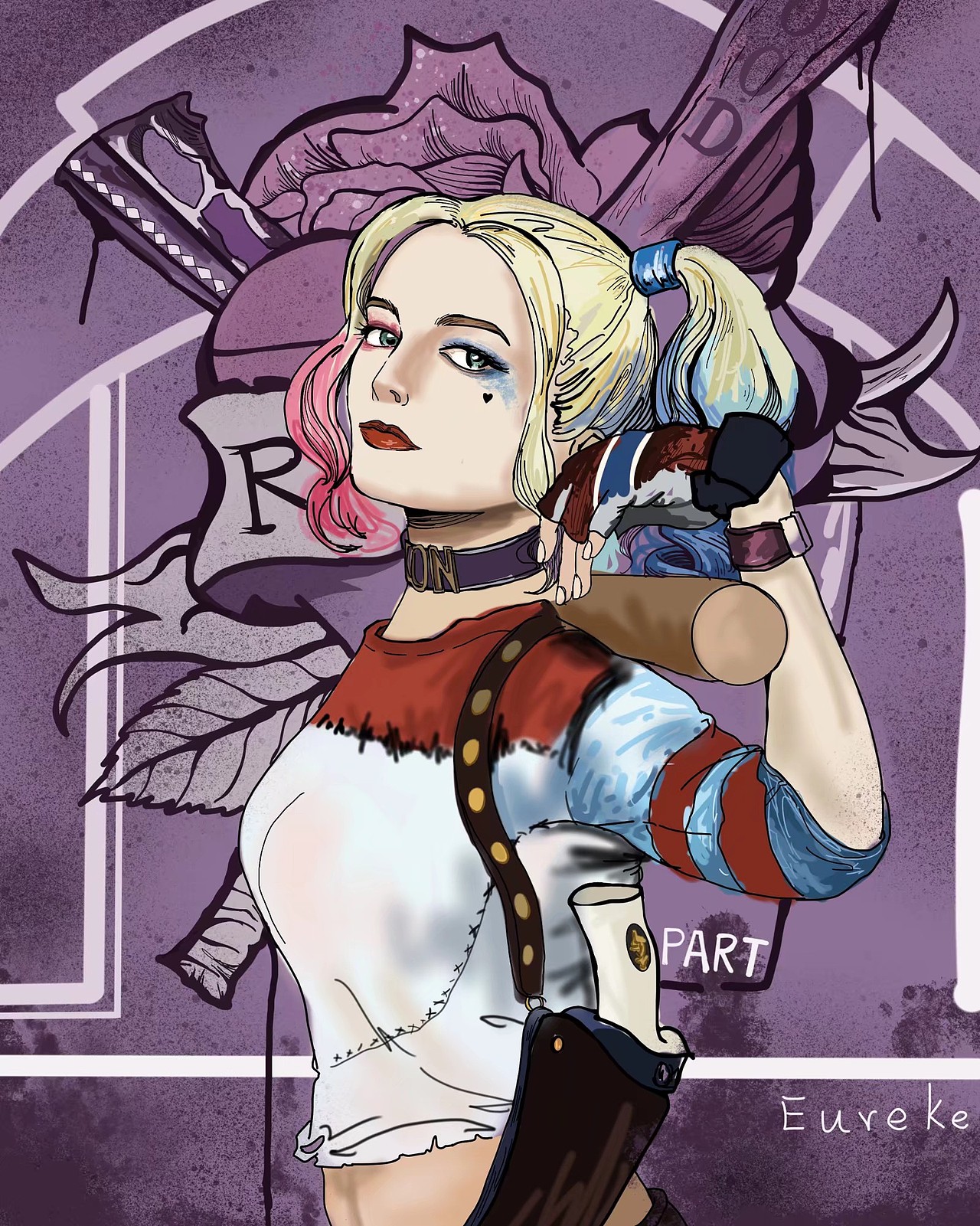 哈莉奎恩 小丑女插画