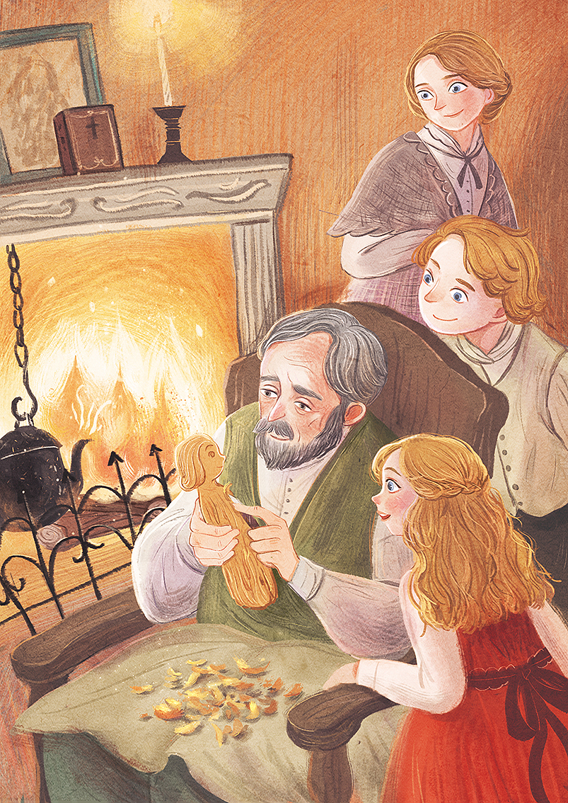 《木头娃娃的旅行》故事插画