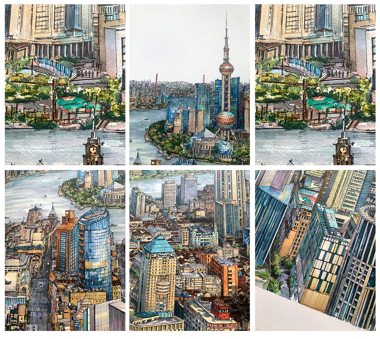 马克笔手绘《上海》