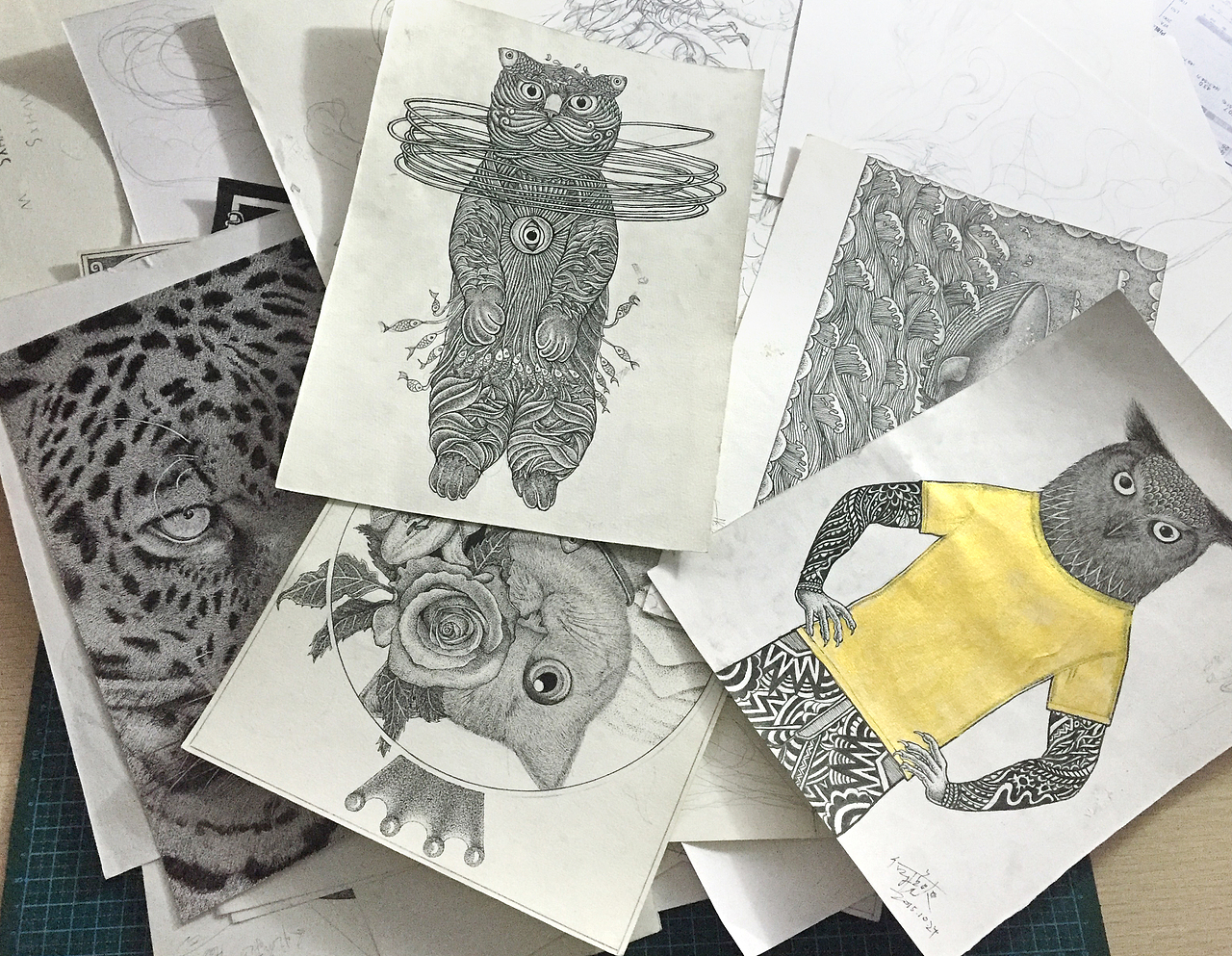 黑白手绘大杂烩