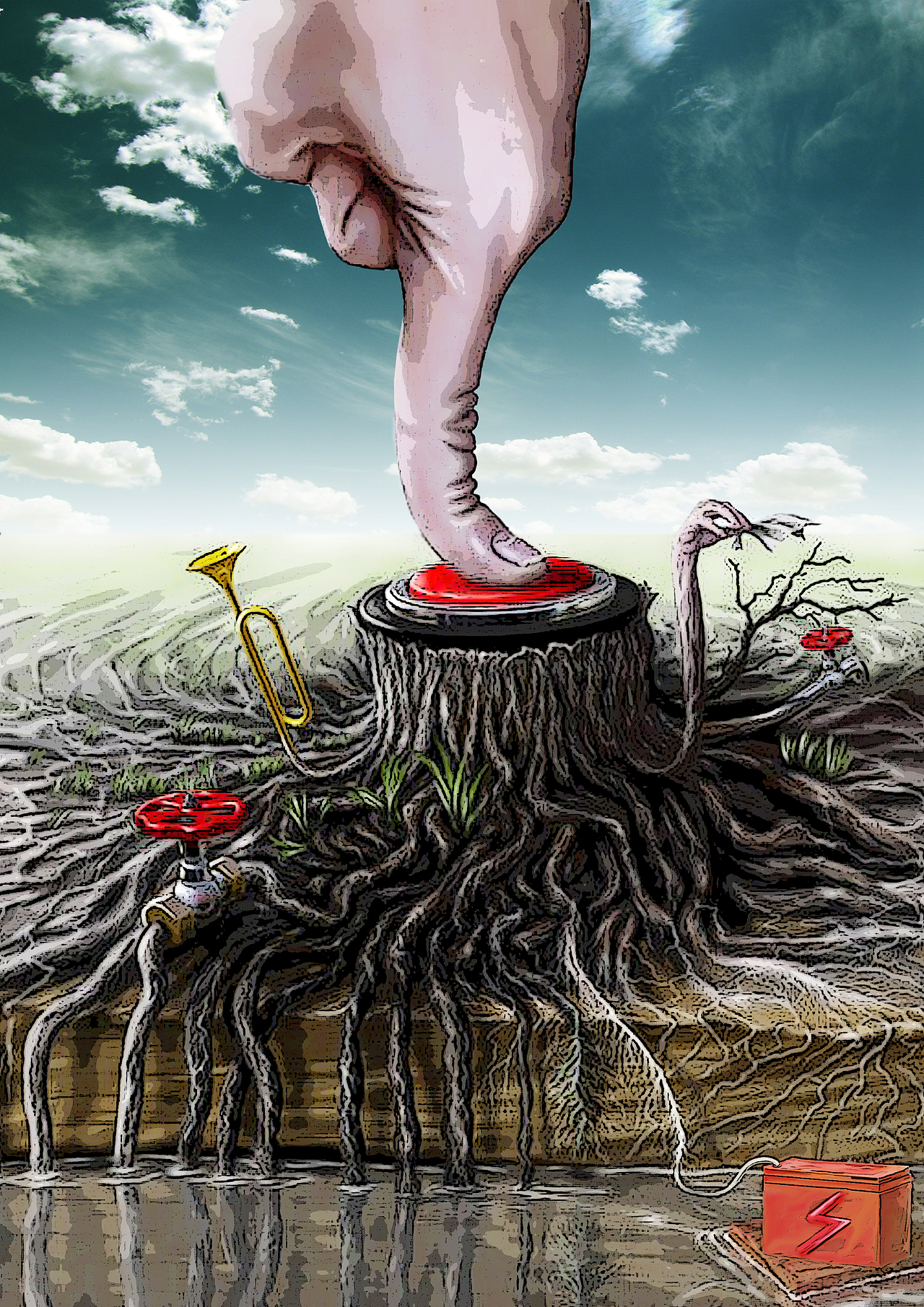 毕业设计（公益插画）绘画 油画 作品（图ZMjE5ODU5MjQ=） - 概念设定 - 站酷设计师雷锋视觉品宣部原创素材 - 站酷ZCOOL