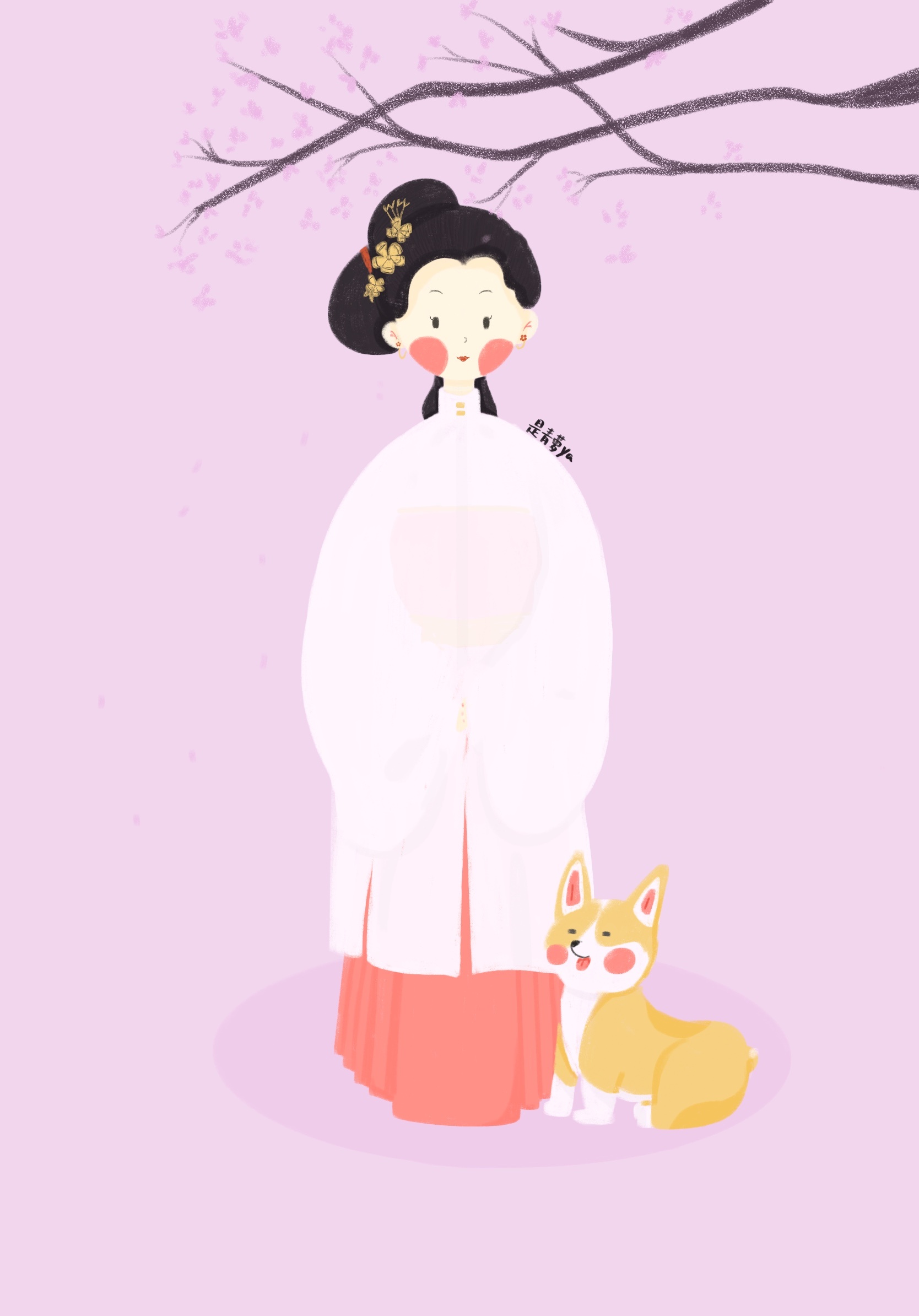 春夏秋冬四季汉服小人