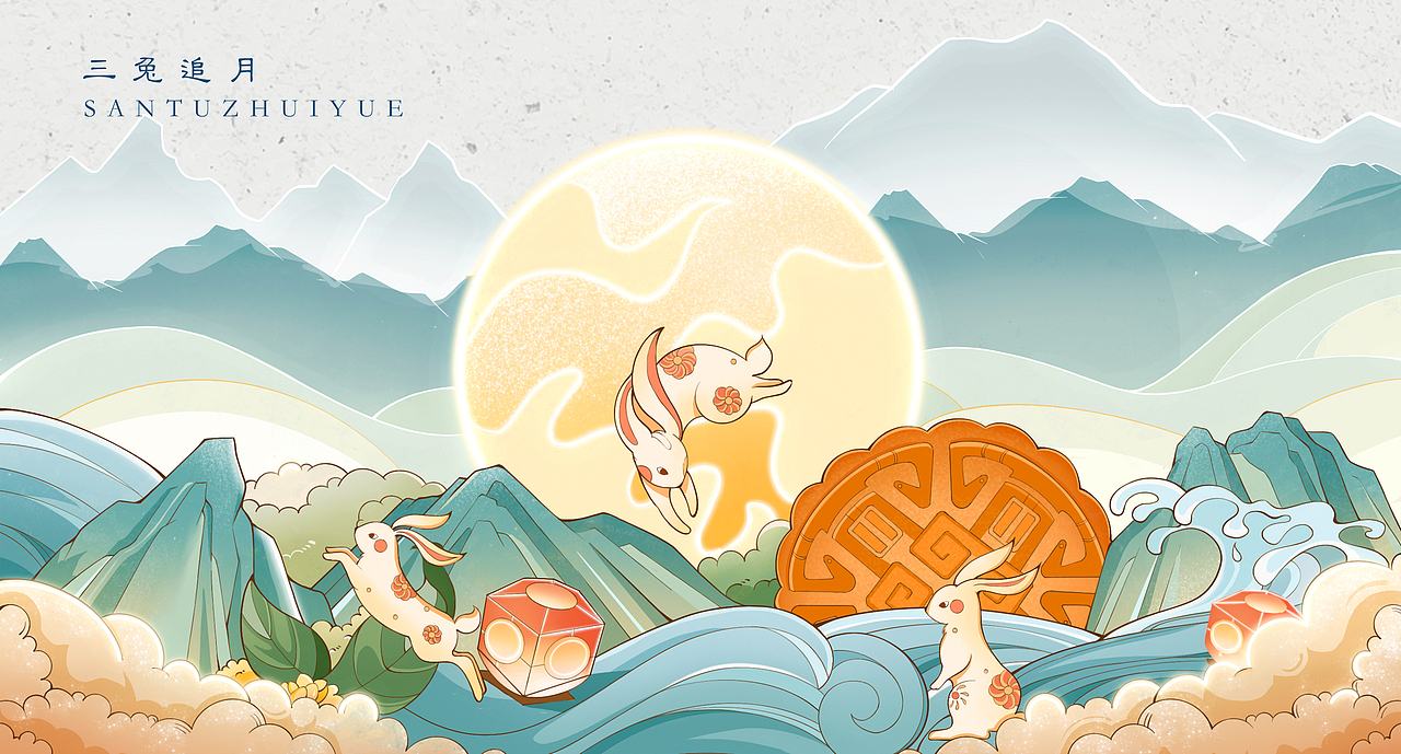 《三兔追月》-中秋礼盒