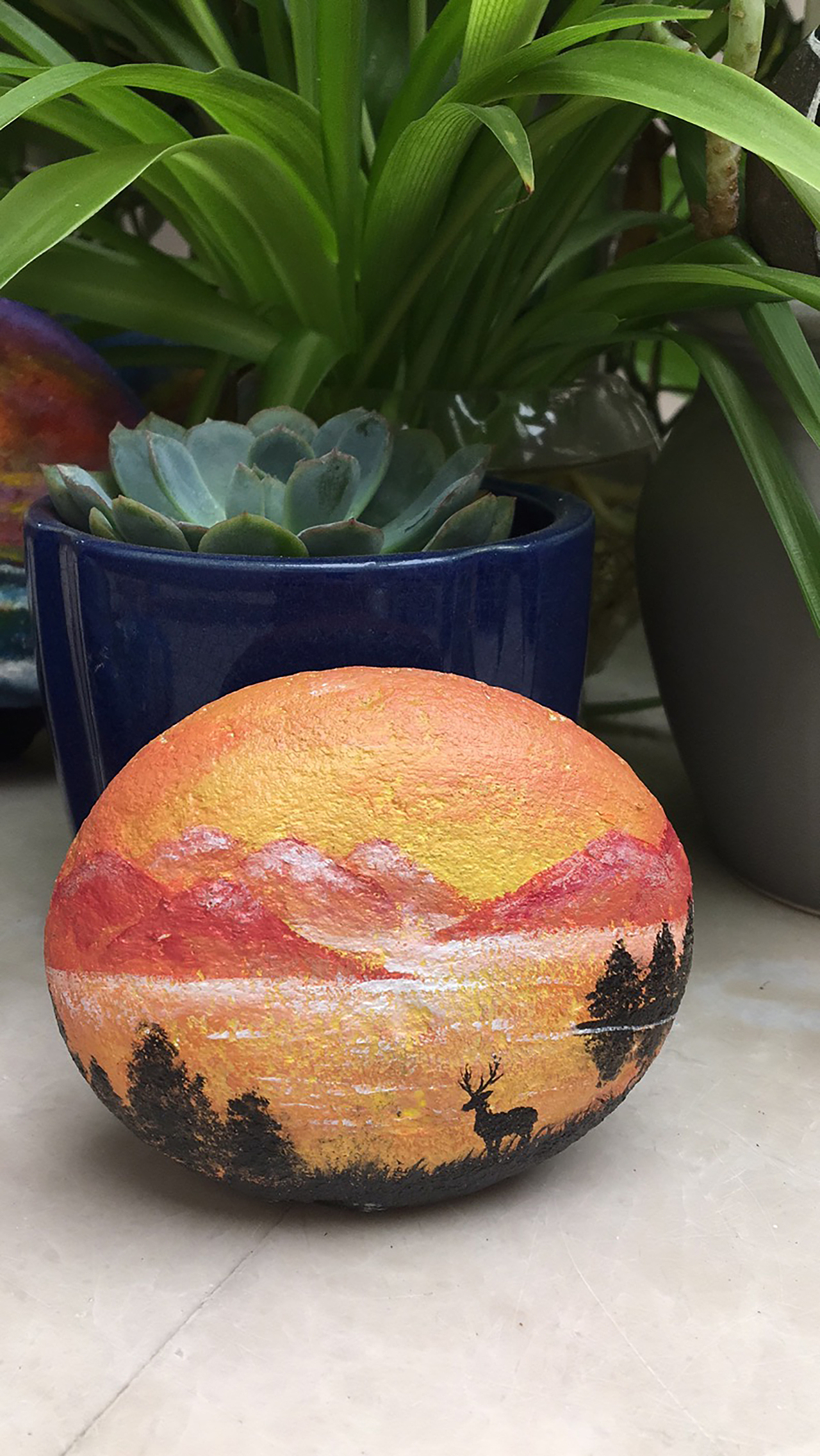 石头画,爱上一块石头