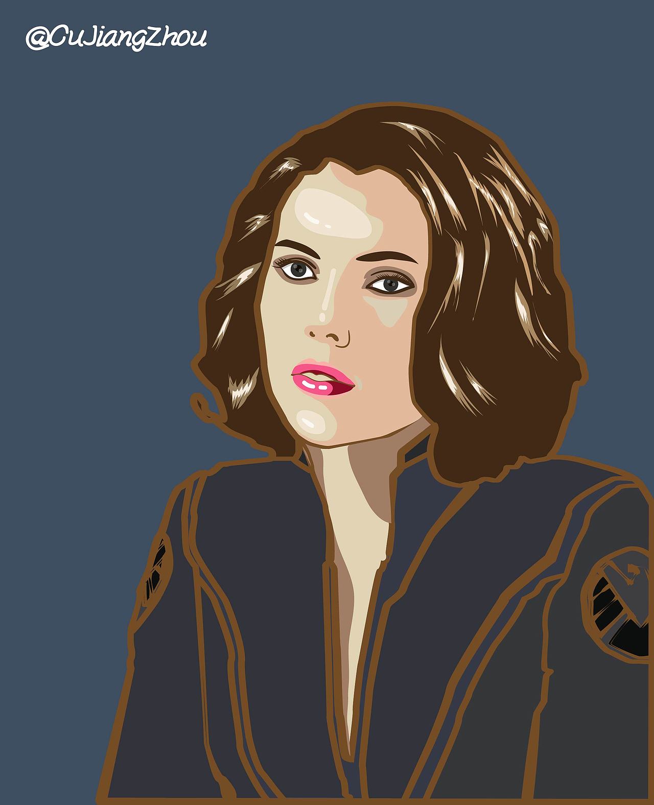 参照的是斯嘉丽黑寡妇形象,可惜不太像佛山|插画师顾江州0|0|4临摹