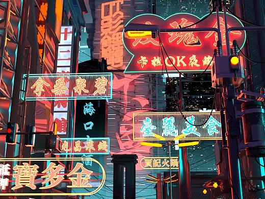 C4D 港风海报座位图