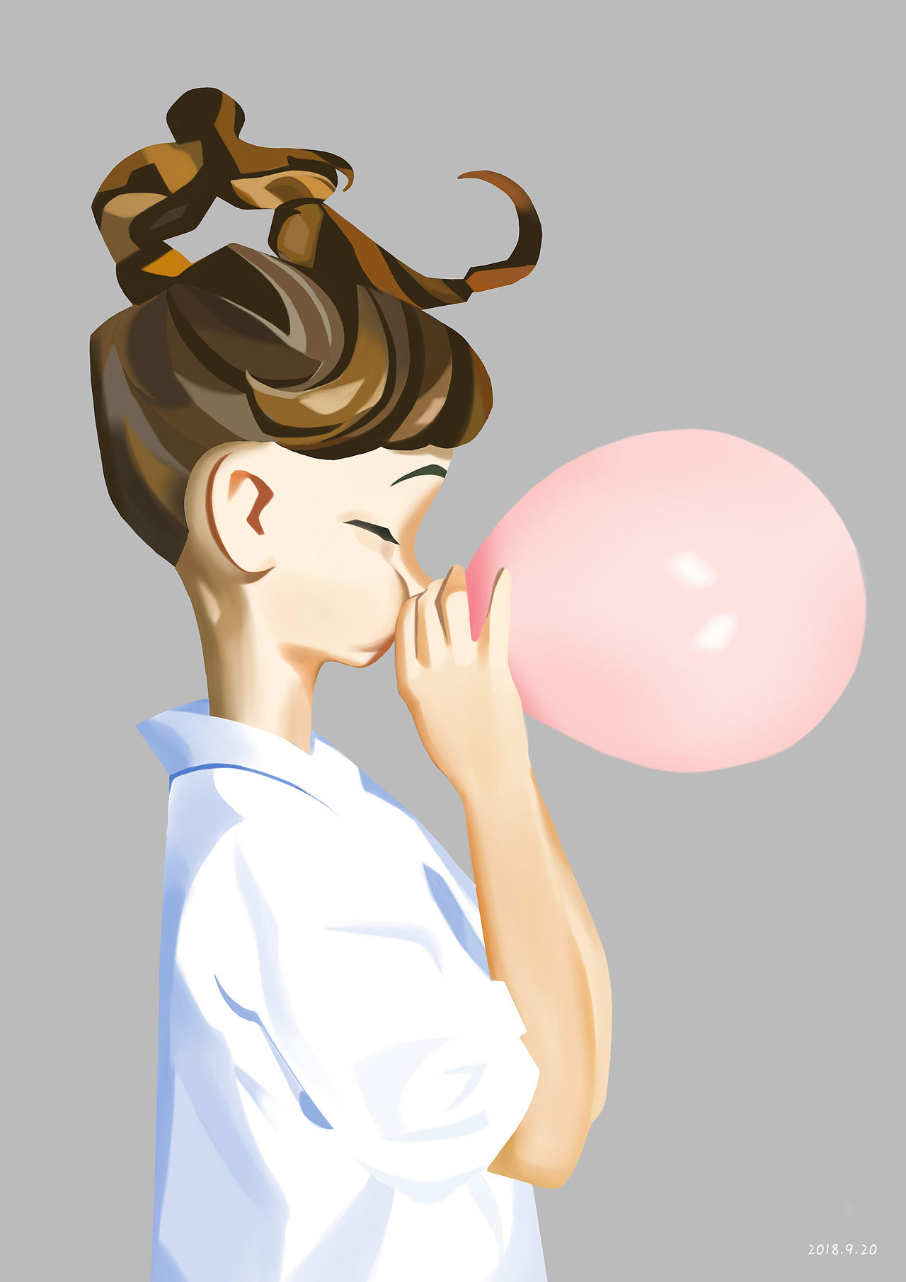 临摹 吹气球的小女孩