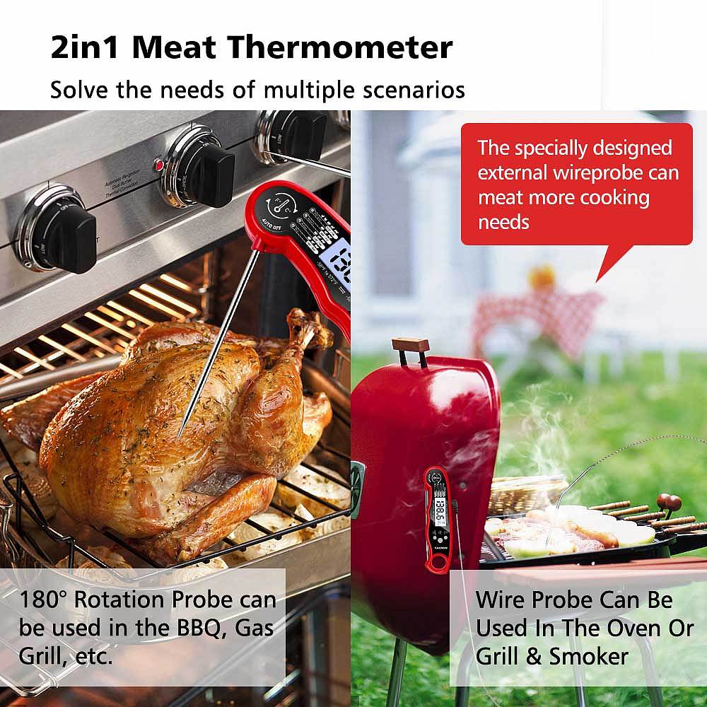烧烤温度计 双探针
