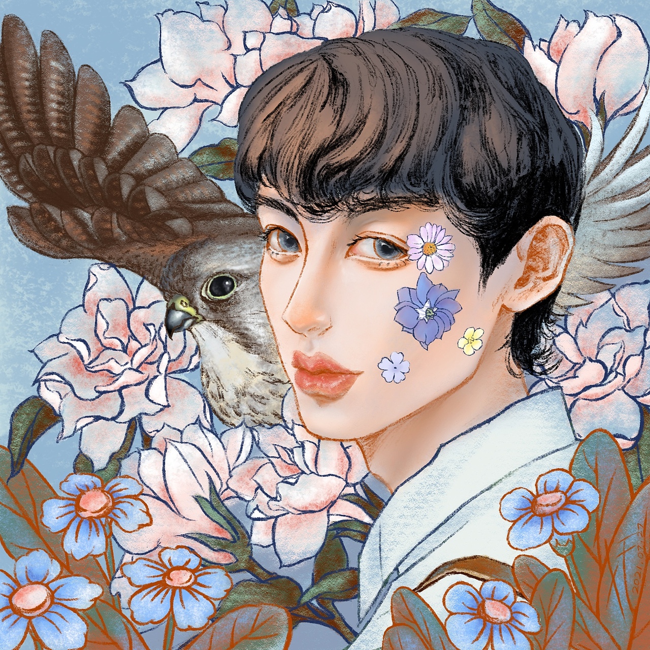 鹰隼与少年（图ZMjY0NDI1MjY0） - 创作习作 - 站酷设计师祁轩儿原创素材 - 站酷ZCOOL