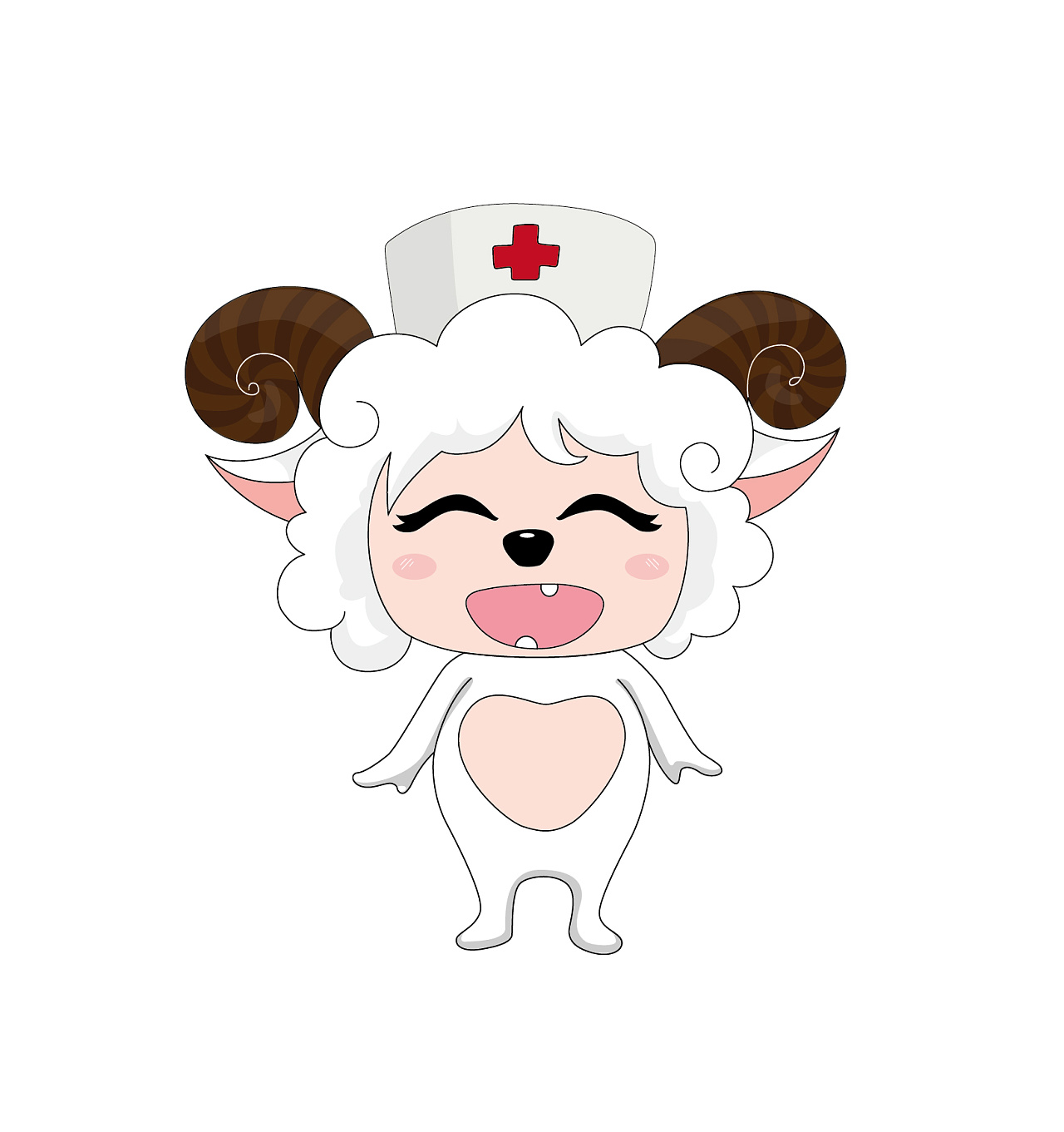卡通形象设计—羊护士