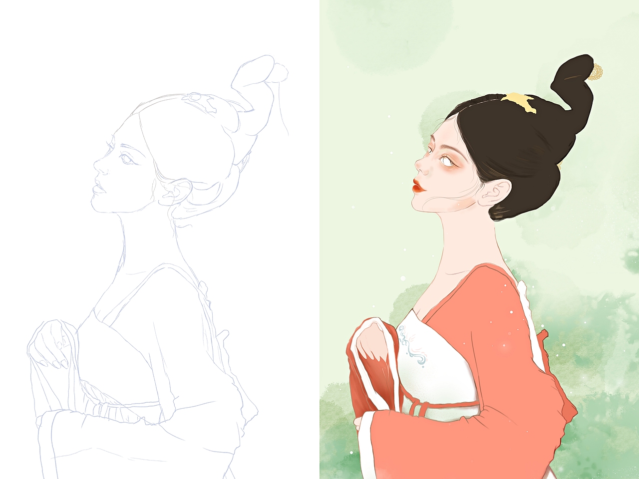 国风古装人物插画