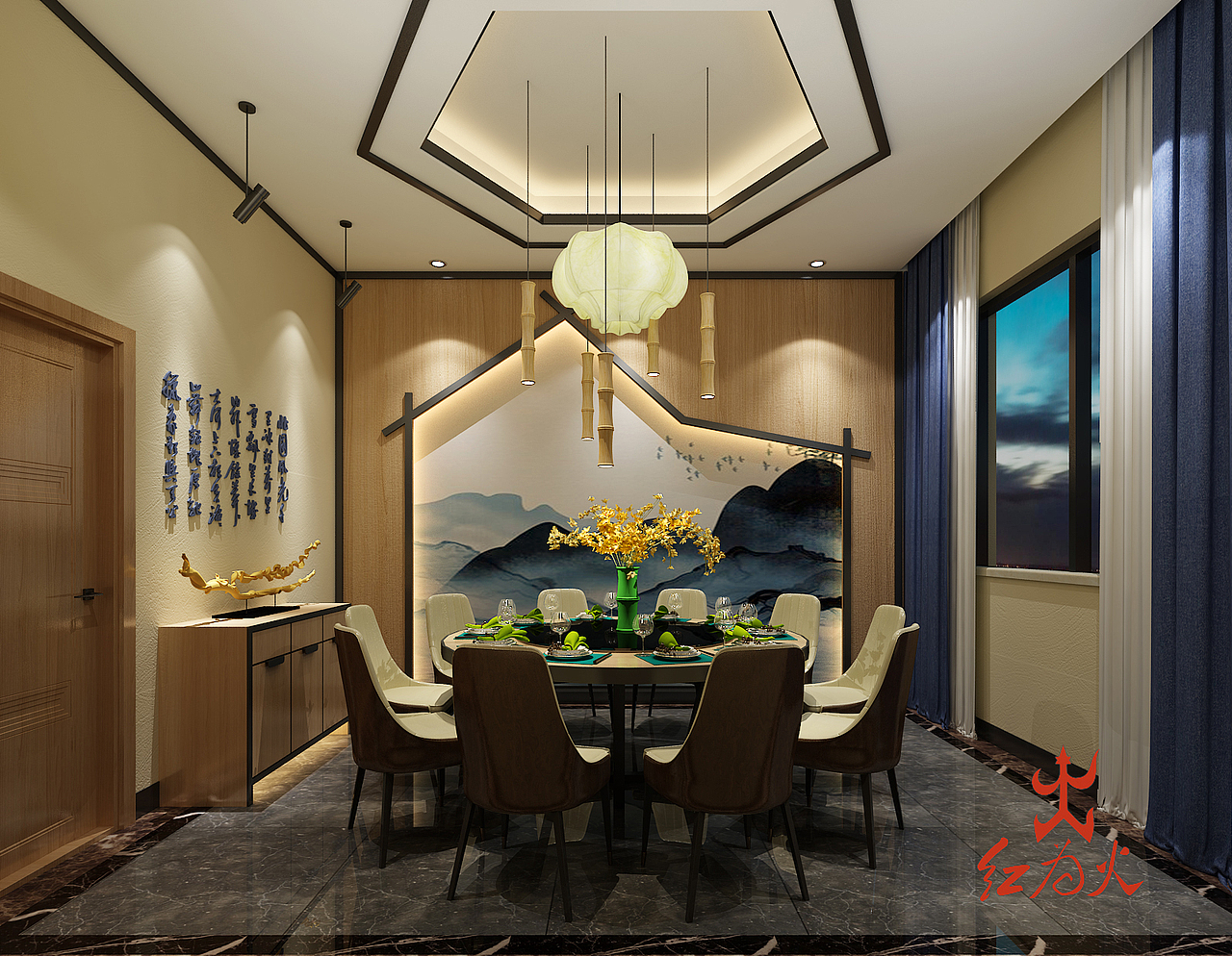 餐饮空间设计：湘村味稻南宁科德店（图ZMTg3MzA0ODcy） - 其他空间 - 站酷设计师餐饮设计师贵哥原创素材 - 站酷ZCOOL