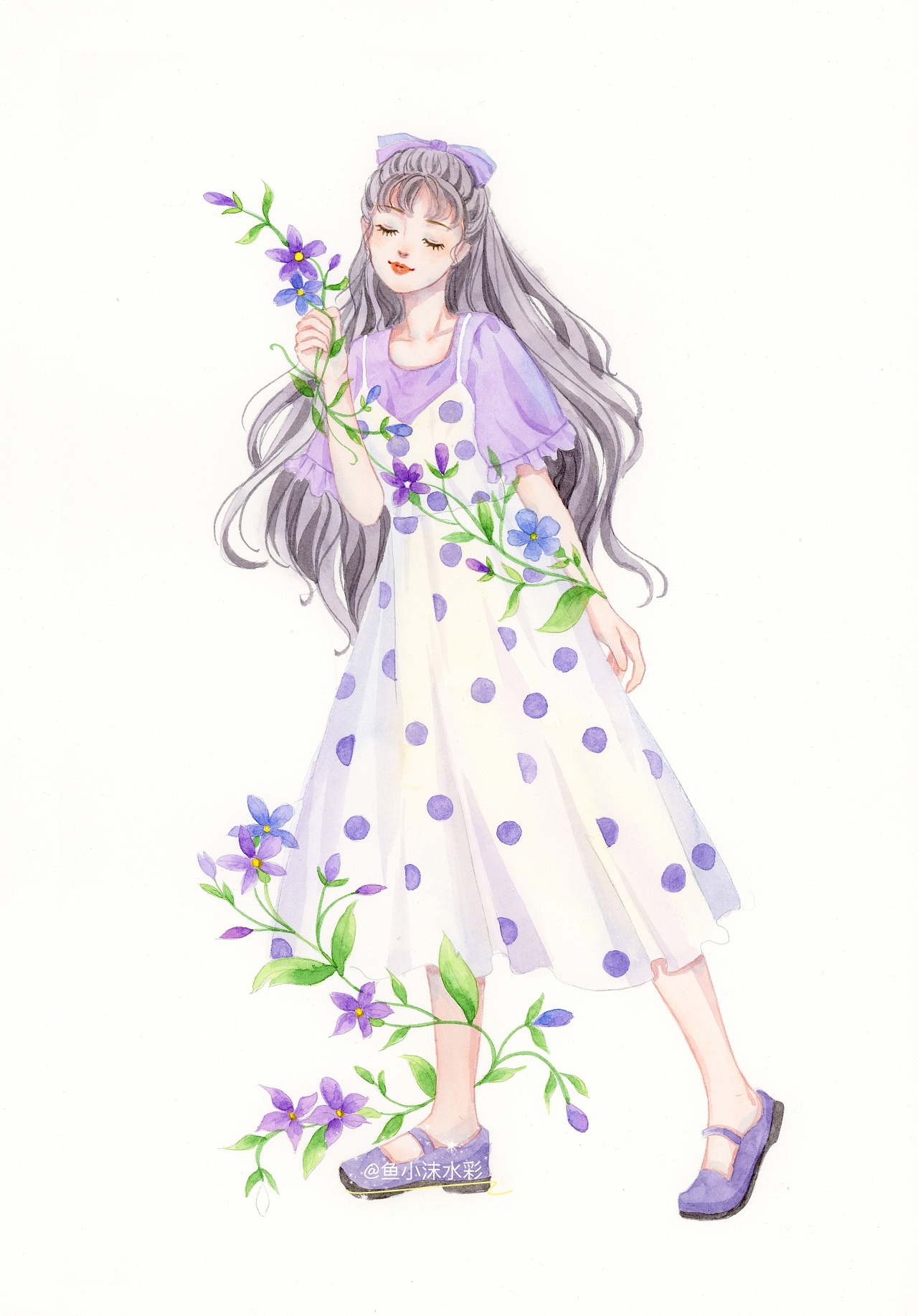 原创 少女|插画|创作习作|鱼小沫水彩 - 原创作品 - 站酷 (zcool)