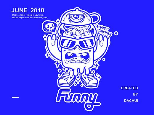 AI矢量插画 funny monster