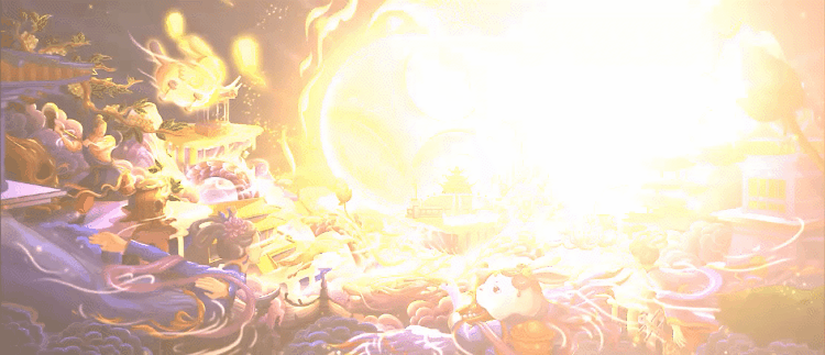 光影氛围国风插画kv·《中秋玄兔》