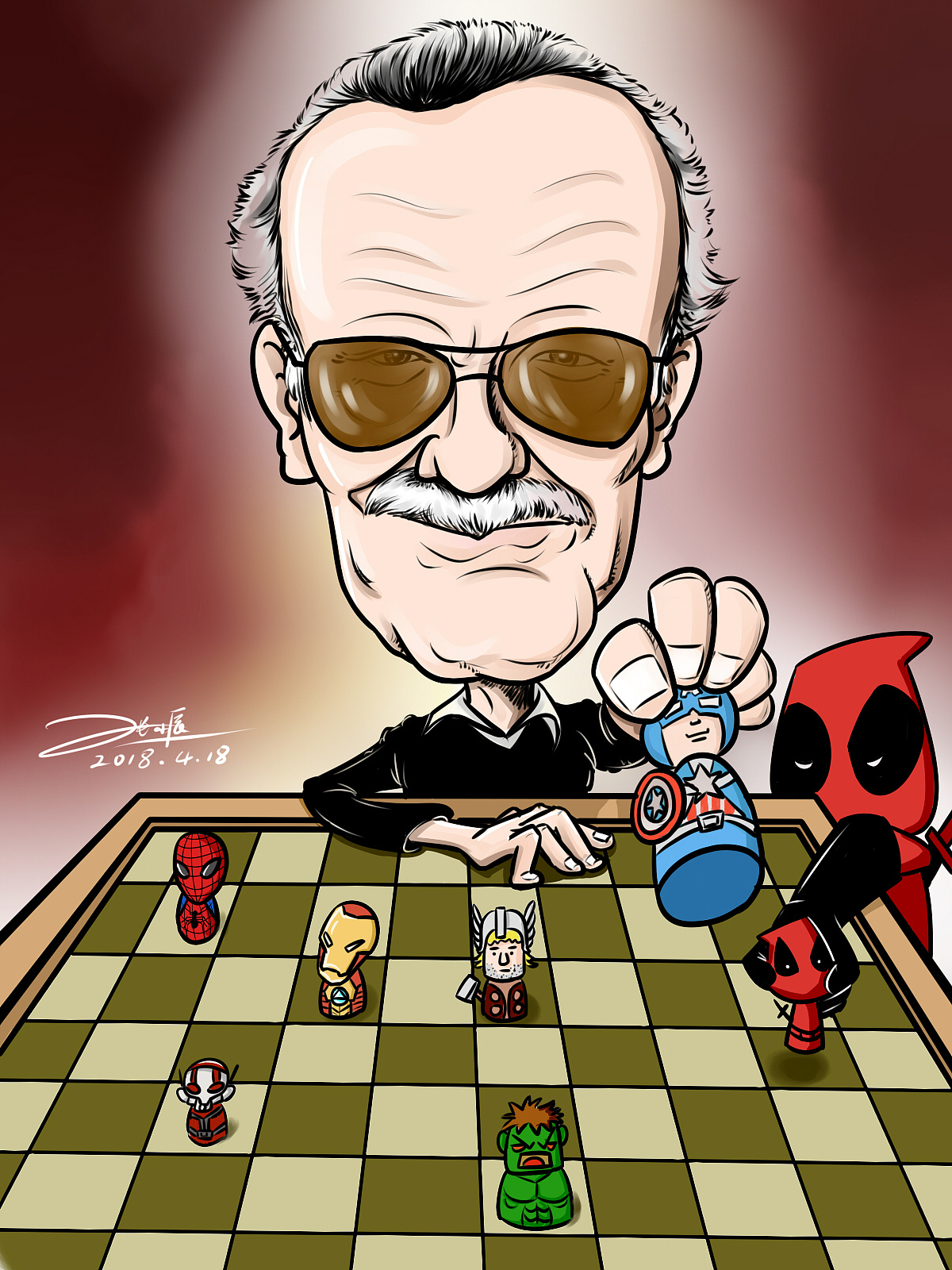 斯坦李漫像|动漫|肖像漫画|张小辰漫工坊 - 原创作品 - 站酷 (zcool)