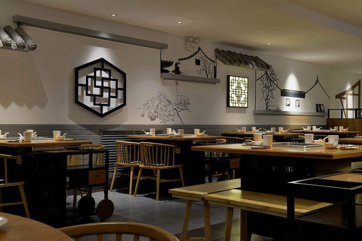 中国风火锅店墙体彩绘 _河北石家庄墙绘-站酷zcool