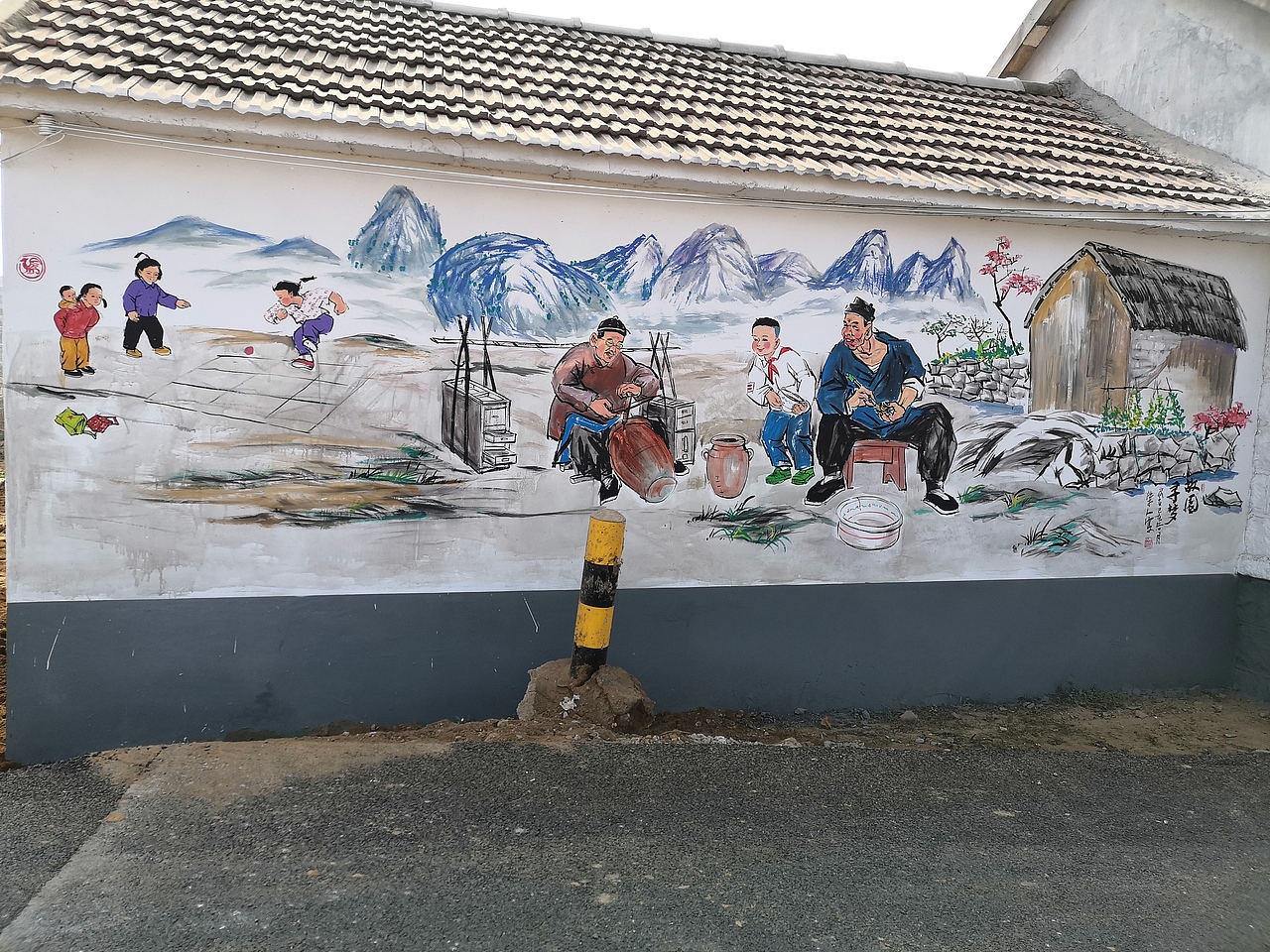 日照文化墙壁画，手绘墙，幼儿园彩绘，墙体彩绘，景观（图ZMjQ0MjUwNTI0） - 商业插画 - 站酷设计师聚精绘神壁画原创素材 - 站酷ZCOOL