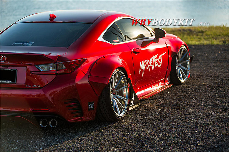 雷克萨斯RC改装Rocket Bunny宽体大小包围RC前唇侧裙