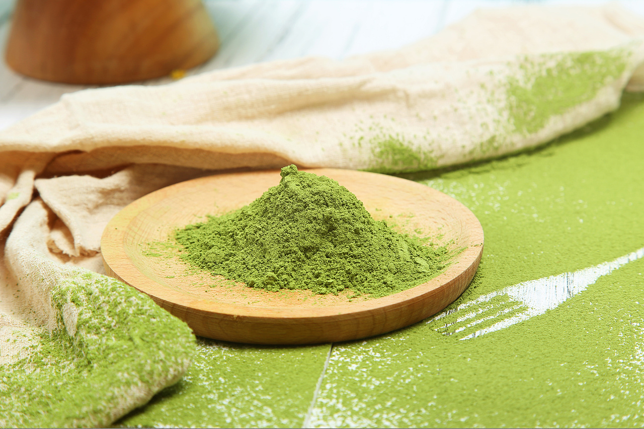 抹茶渐变慕斯拍摄