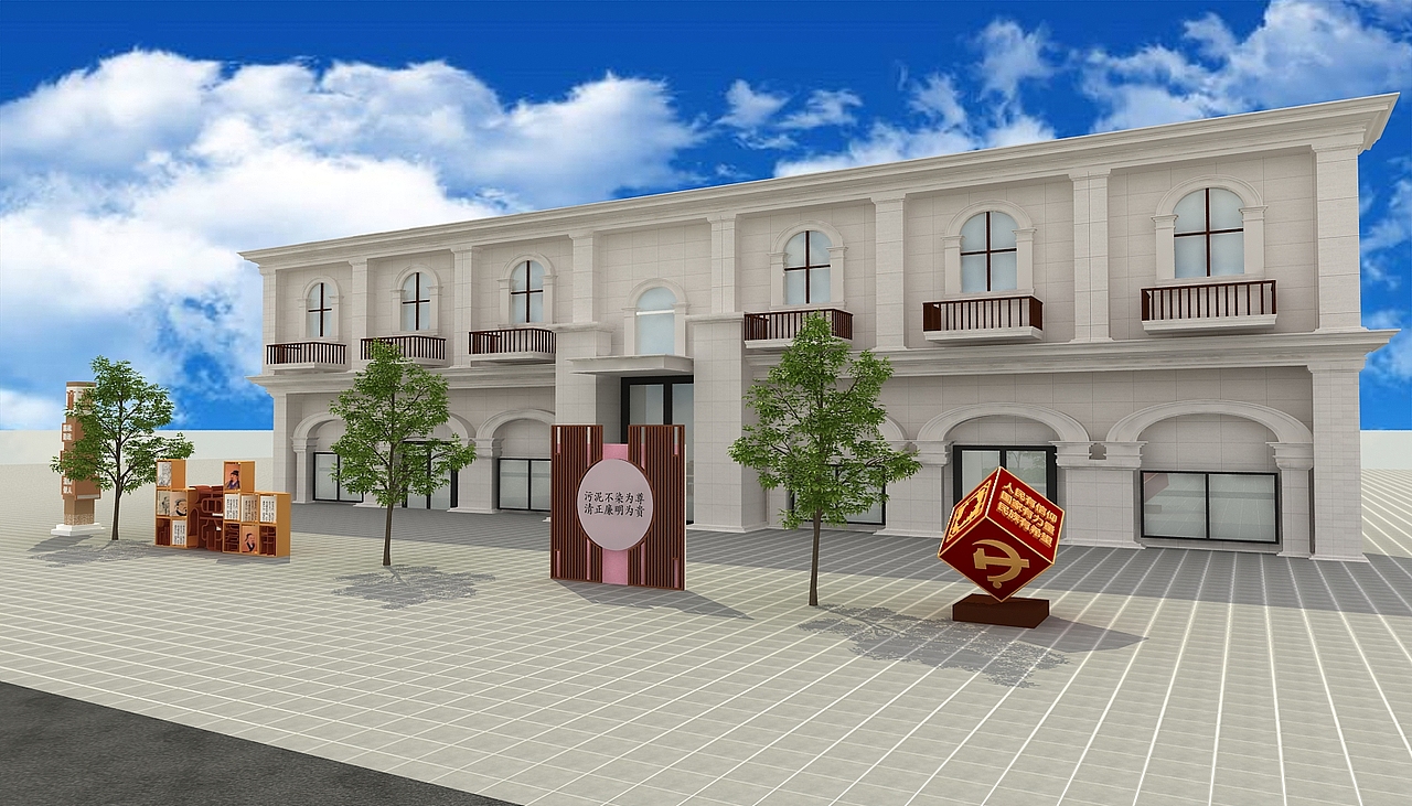 户外装置展示设计3D效果图