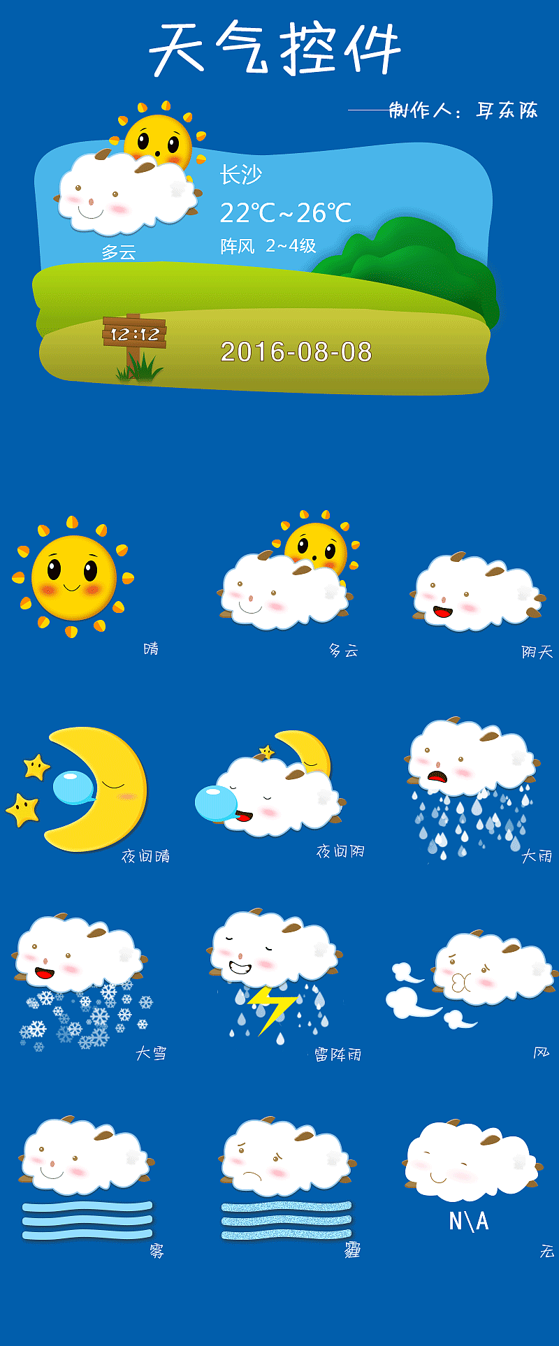 天气空控件（图ZODc0MTk0NzI=） - 主题/皮肤 - 站酷设计师耳东陈哪敢原创素材 - 站酷ZCOOL