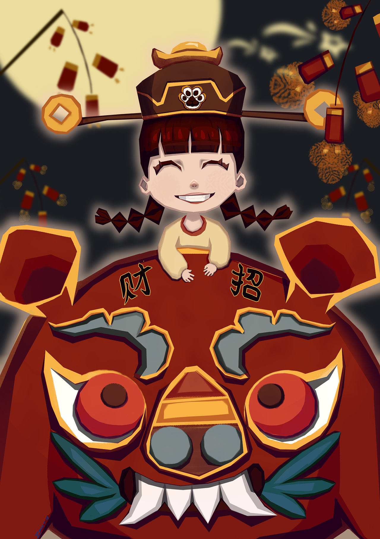 招财童子|插画|儿童插画|猪丸斯基 - 原创作品 - 站酷 (zcool)