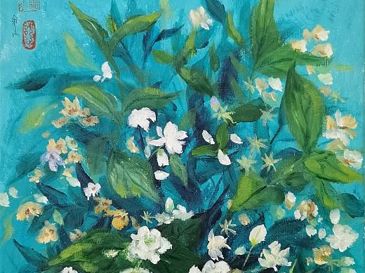 【释心绘匠工作室】花卉丙烯画