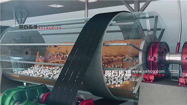 陶瓷球石三维动画陶瓷球磨机动画