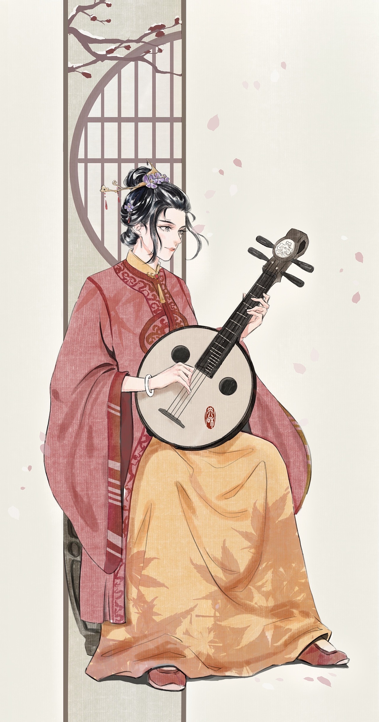 古风少女与乐器