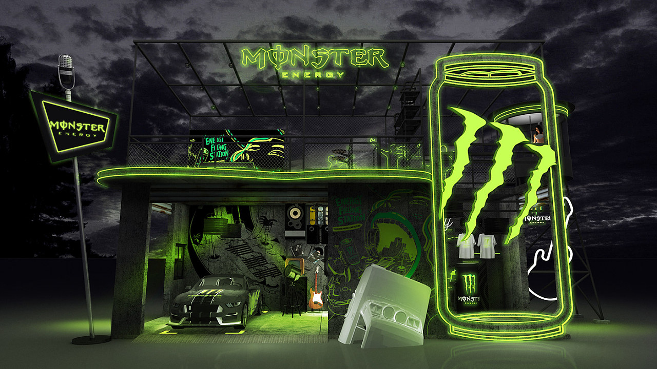 魔爪monsterenergy功能饮料路演