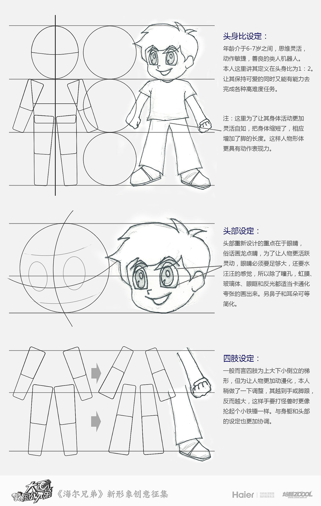 头身比例,头部及四肢的设定