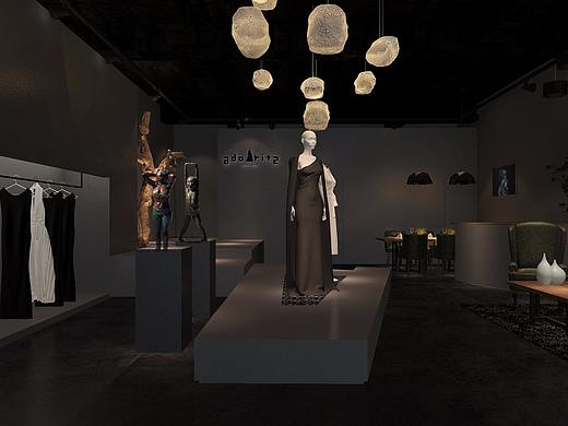 ADORITZ服装高定 22号院街店设计（个人主页-ZMzE4MzAxMTY=） - 家装设计 - 站酷设计师致度空间原创素材 - 站酷ZCOOL