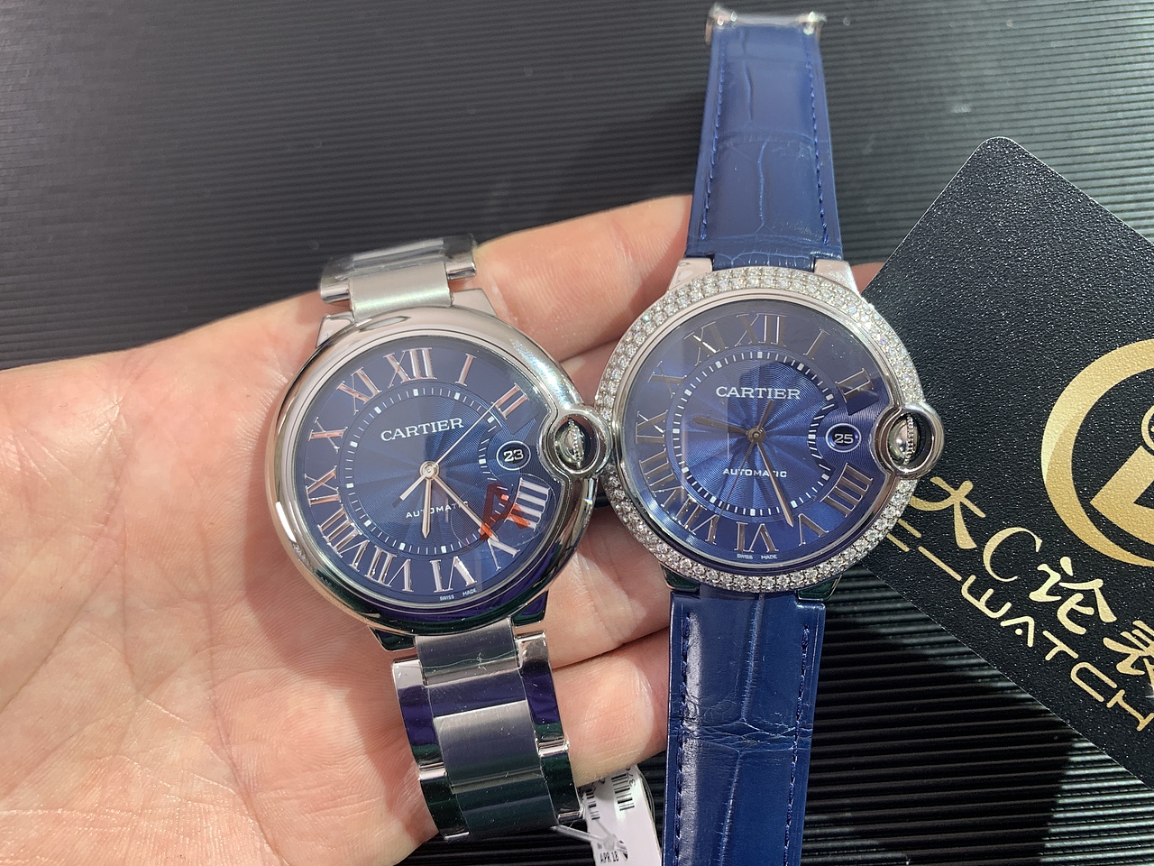 大c论表:卡地亚蓝面蓝气球后镶钻对比