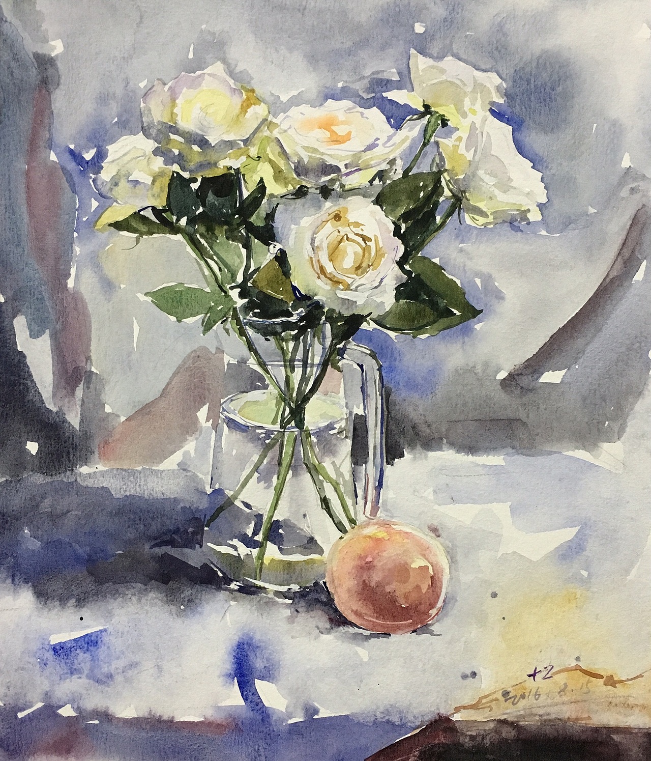 水彩静物 花卉