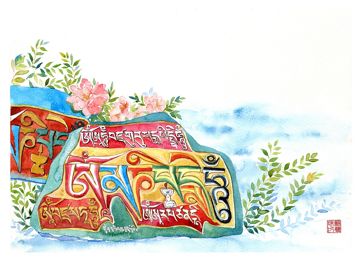 手绘文艺系列仓央嘉措