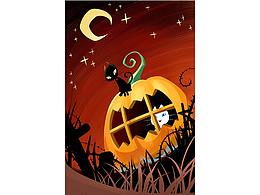 萬圣節(jié)僵尸魔鬼女巫手繪插畫