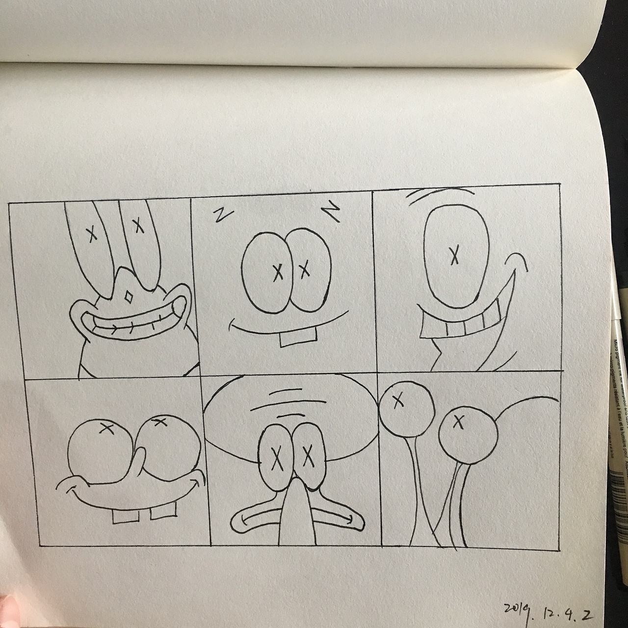 海绵宝宝六格|纯艺术|绘画|易安ai_原创作品-站酷zcool