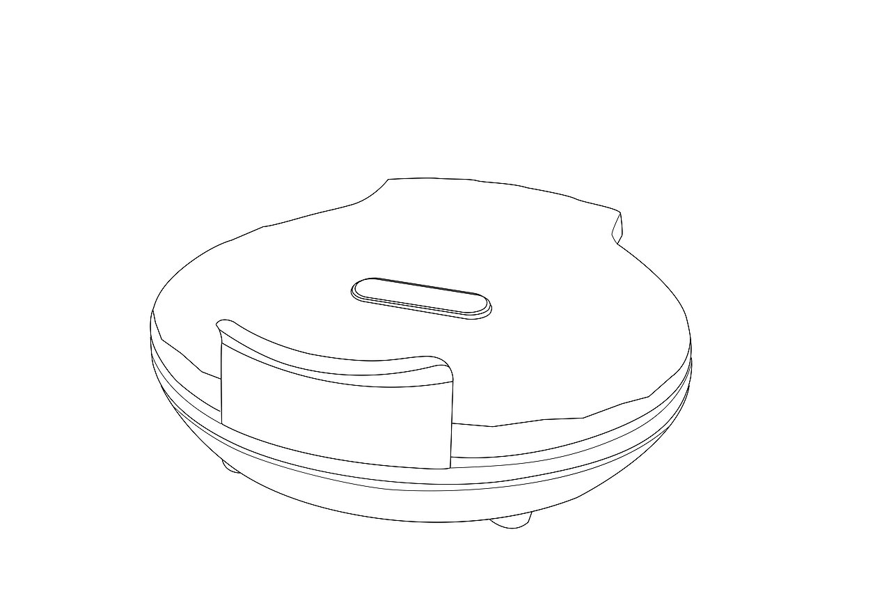 电烤盘线稿图专利图六视图