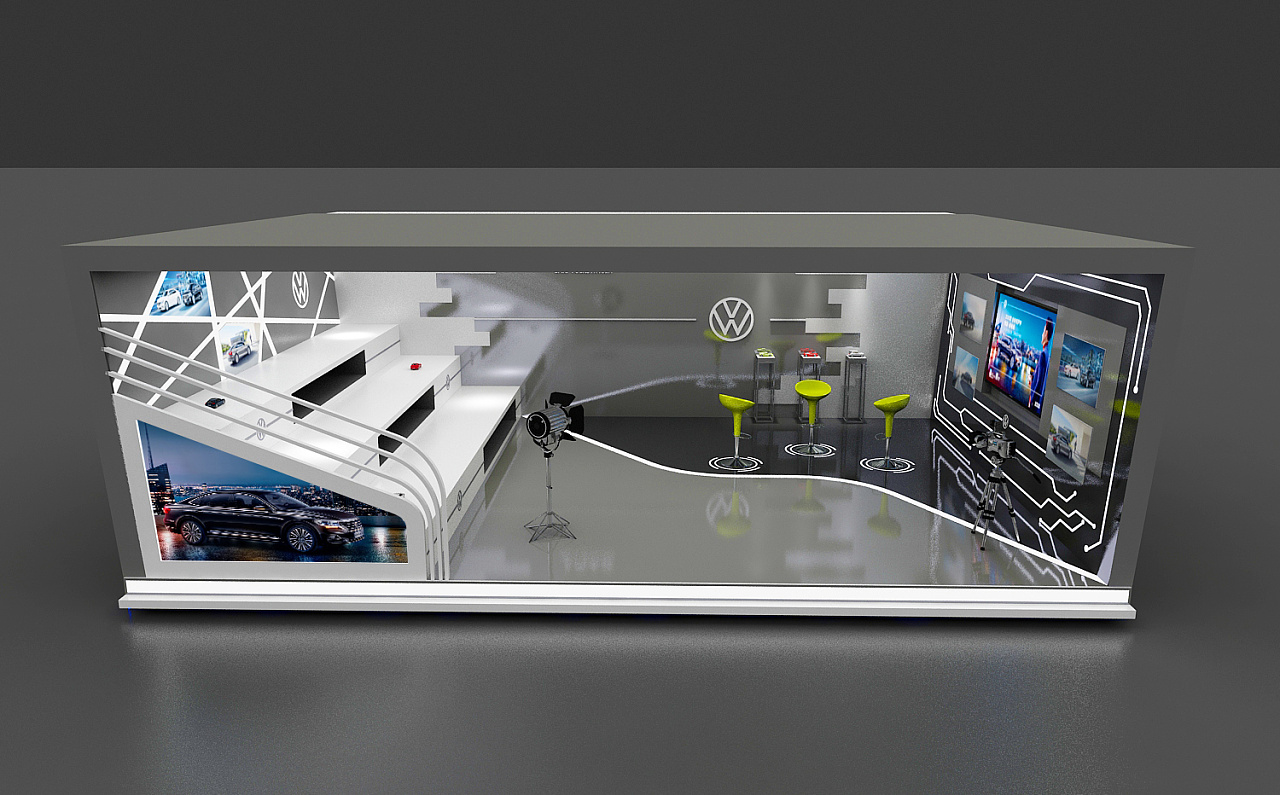 大众直播间 演播厅 效果图设计 3d