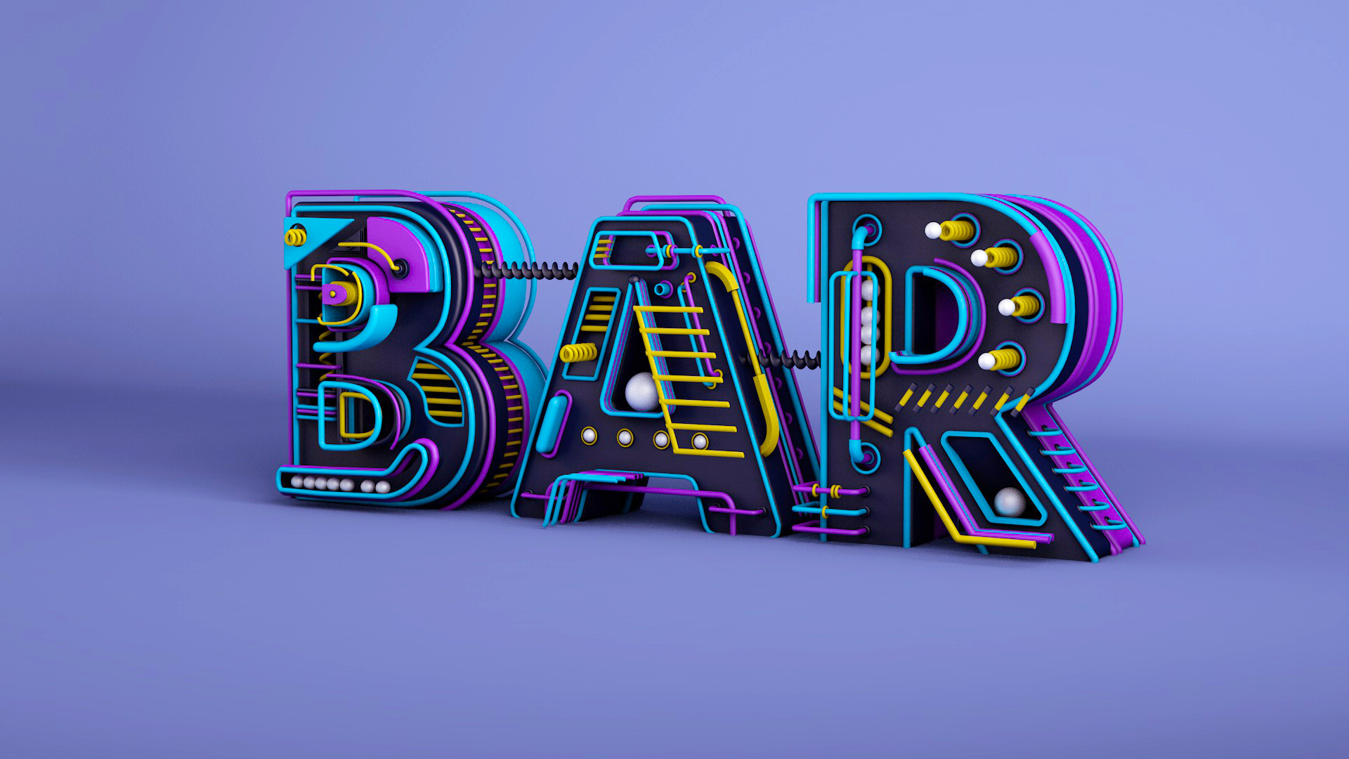 c4d 立体字练习 bar