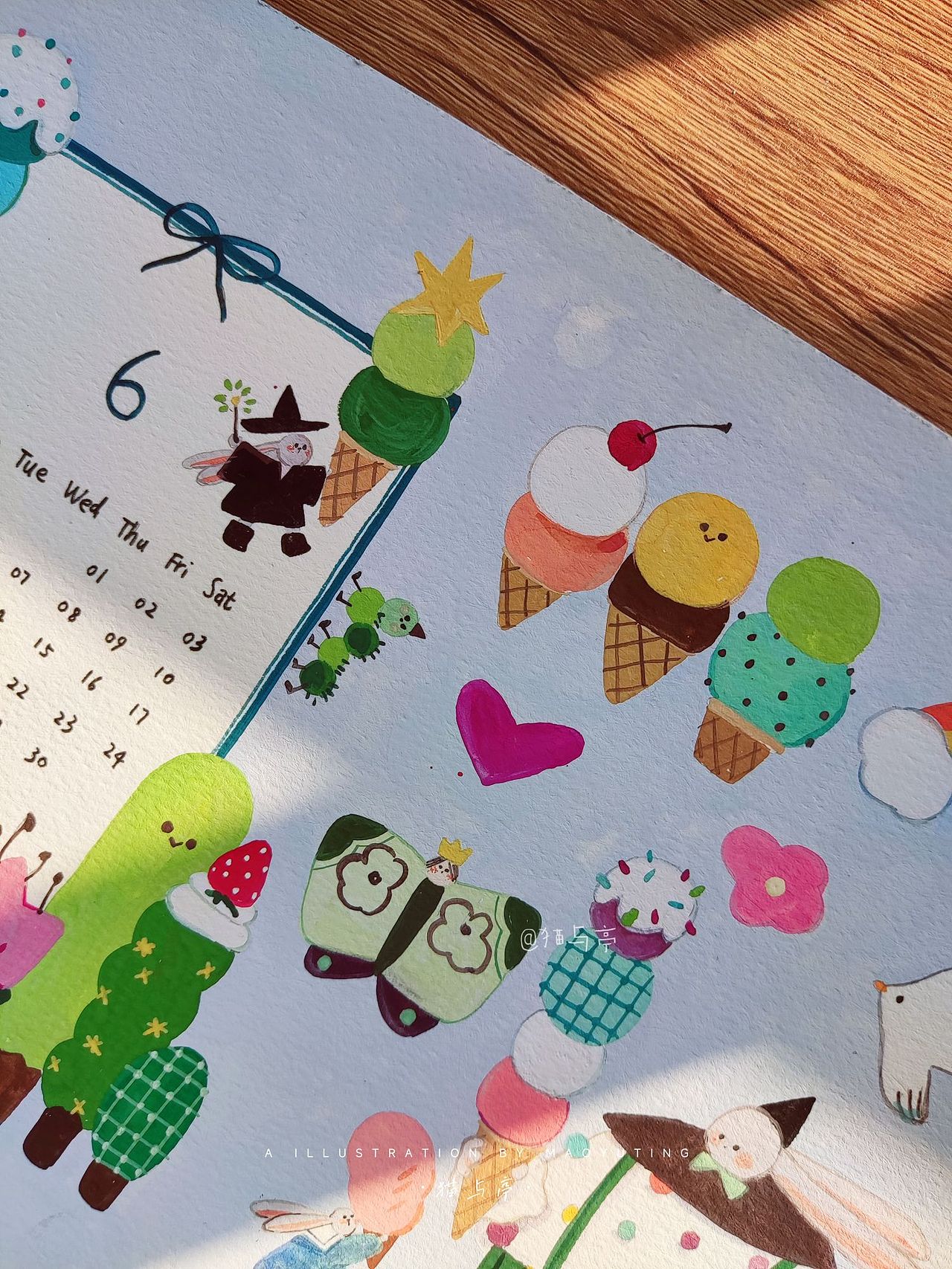 2023插画月历|不透明水彩（图ZMzMwNDg4MTgw） - 创作习作 - 站酷设计师猫与亭原创素材 - 站酷ZCOOL