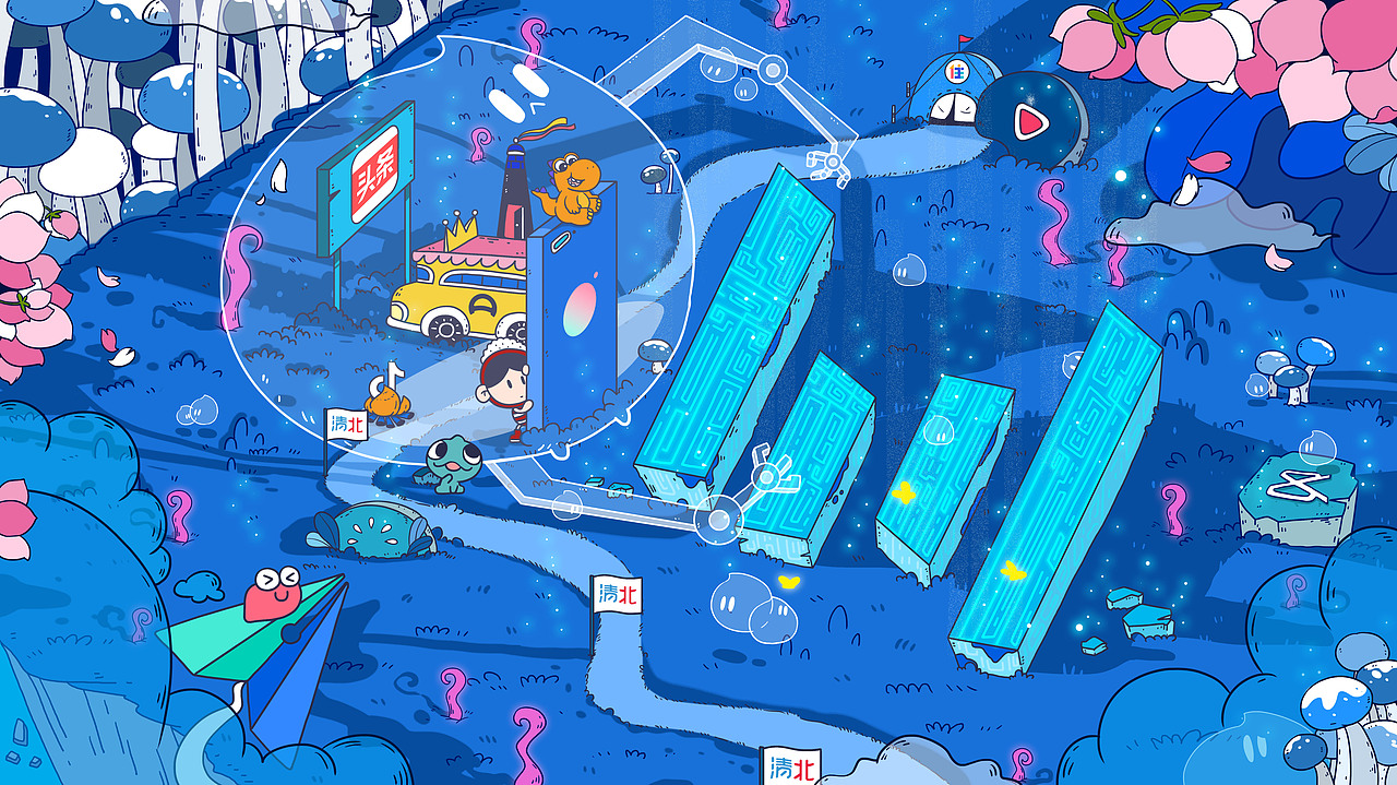 字節(jié)跳動(dòng)-森林探秘（圖ZMjI0NTk0NTA0） - 海報(bào) - 站酷設(shè)計(jì)師米飯PaPa原創(chuàng)素材 - 站酷ZCOOL