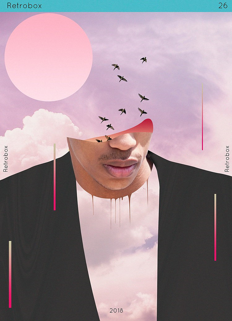 科技科幻广告服装潮牌蒸汽波抖音创意 海报PSD设计素材