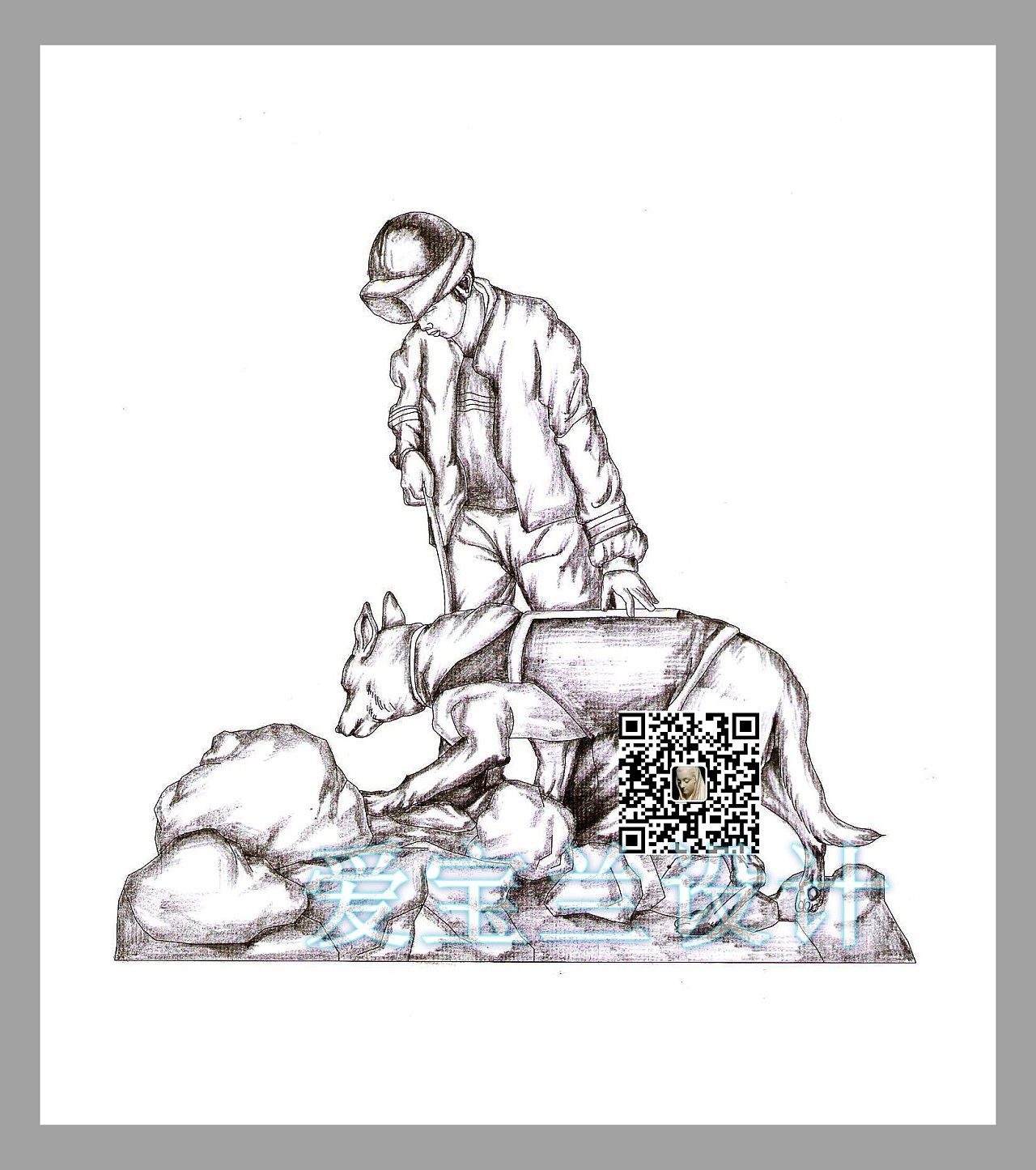 分享几个雕塑手绘稿,欢迎指教!