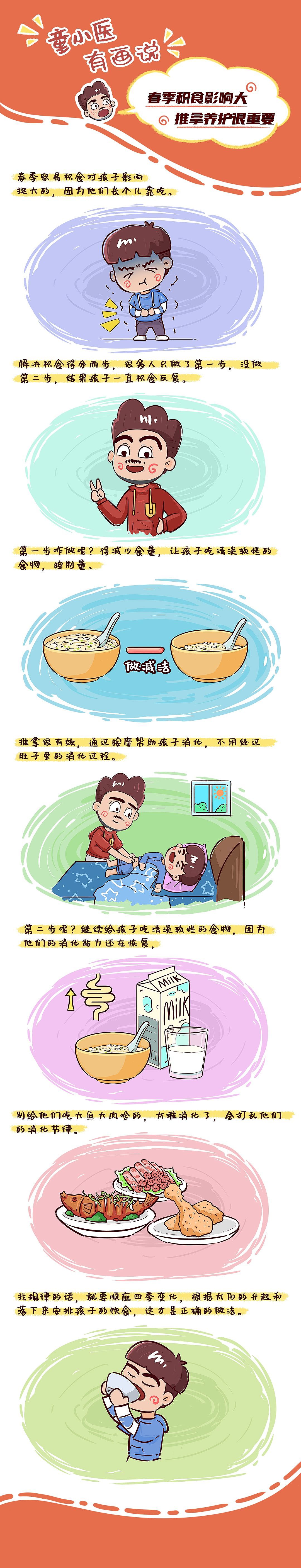 春季积食影响大，推拿养护很重要（图ZMzY0NDg5Nzky） - 其他动漫 - 站酷设计师童医师有画说原创素材 - 站酷ZCOOL