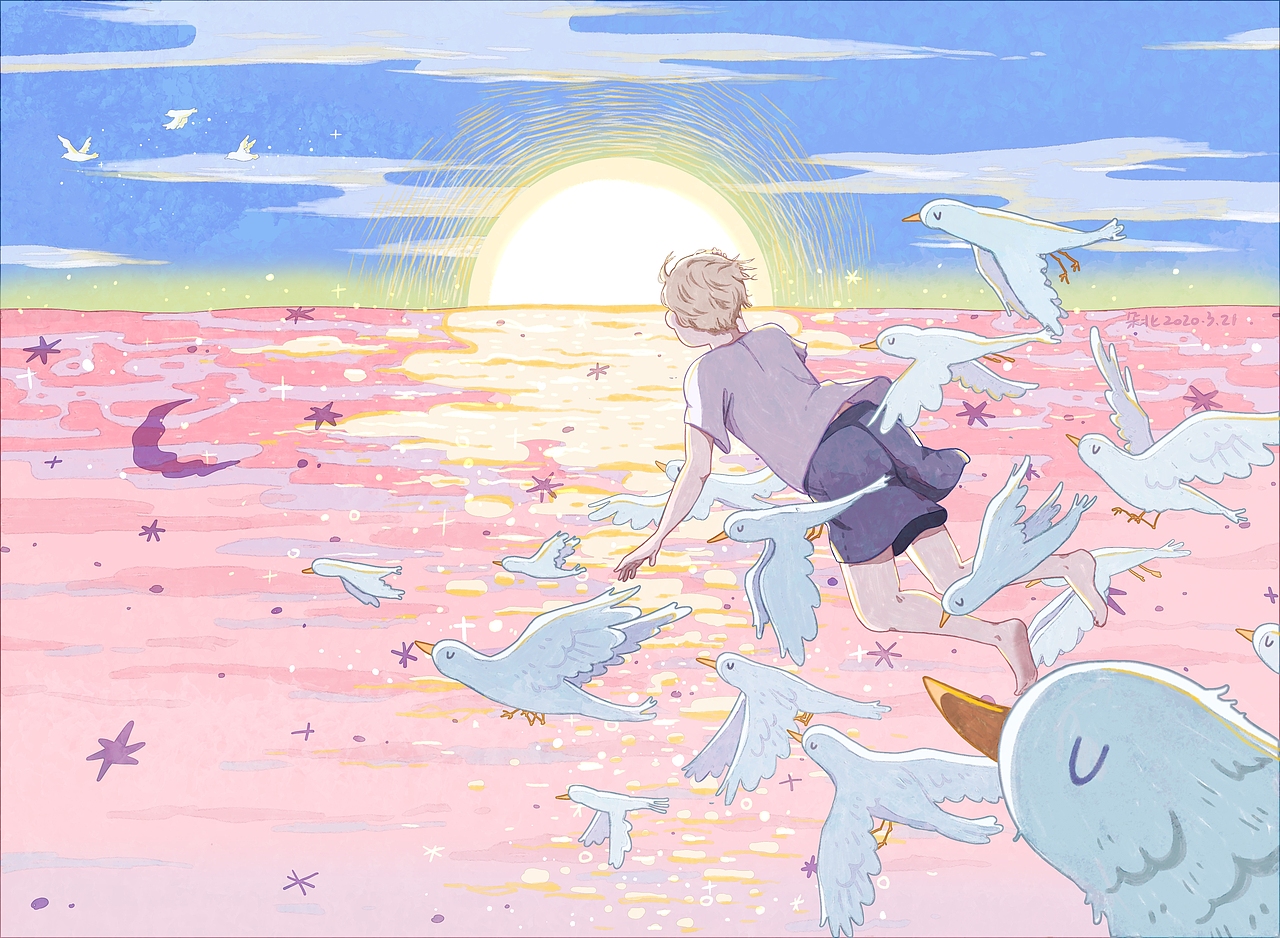 阿多尼斯的诗歌为灵感创作的一些插画