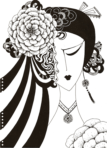 水笔画的黑白画(喜欢)