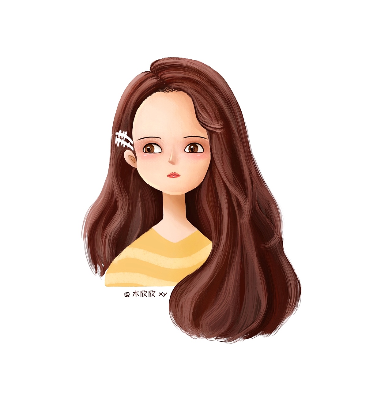 插画手绘头像|插画|创作习作|向九欣 - 原创作品 - 站酷 (zcool)